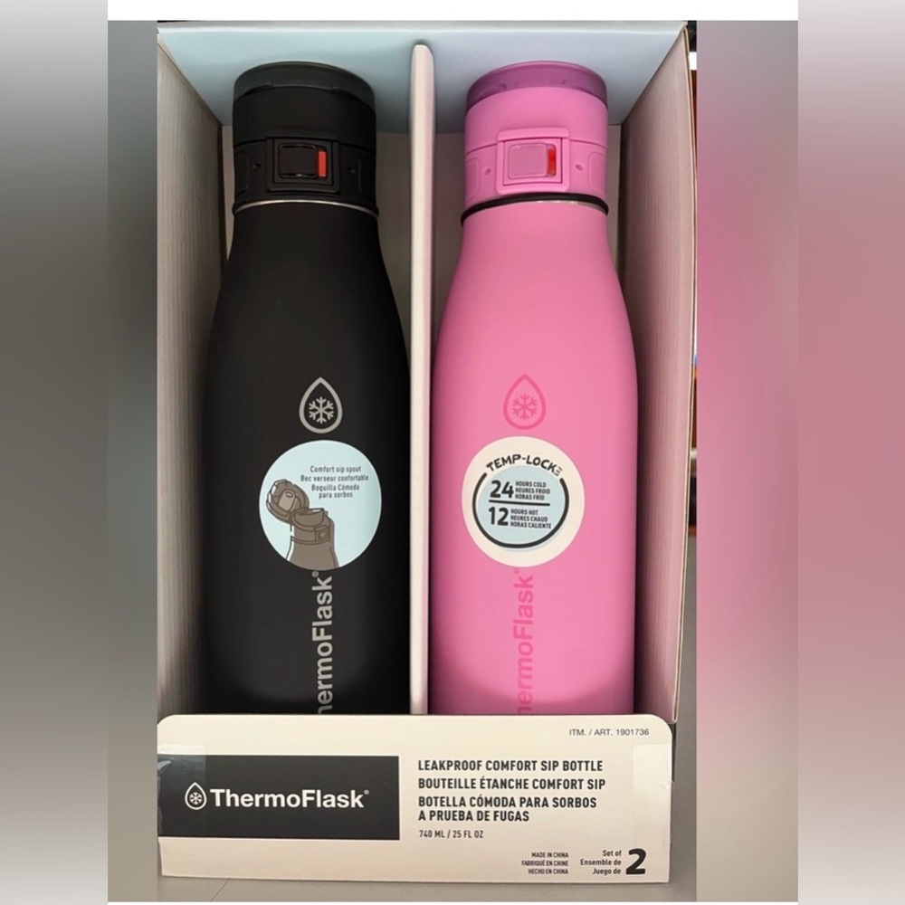 ThermoFlask Leakproof Comfort Sip Bottle - Pink